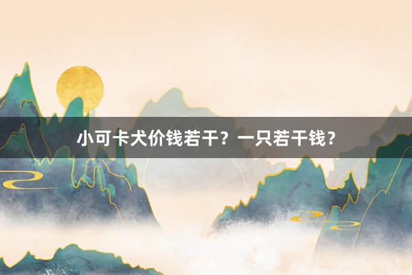 小可卡犬价钱若干?一只若干钱?